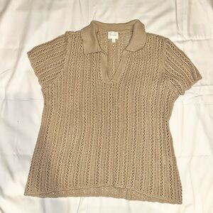 Cyrus Women's Beige Knit Blouse